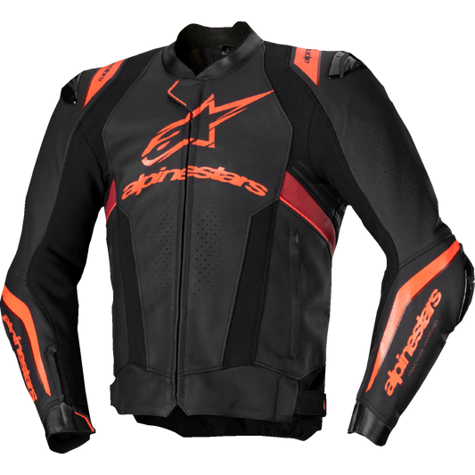 Alpinestars - Missile v3 Ignition Leather Jacket - Black/Red Fluo/Dark Red