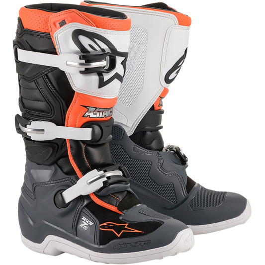 Alpinestars - Youth Tech 7S Boot - Black/Gray/White/Orange Fluorescent