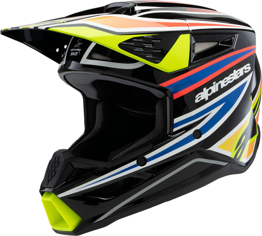 Alpinestars - Youth SM3 Helmet - Wurx - Gloss Black/Yellow Fluo/Blue/Red