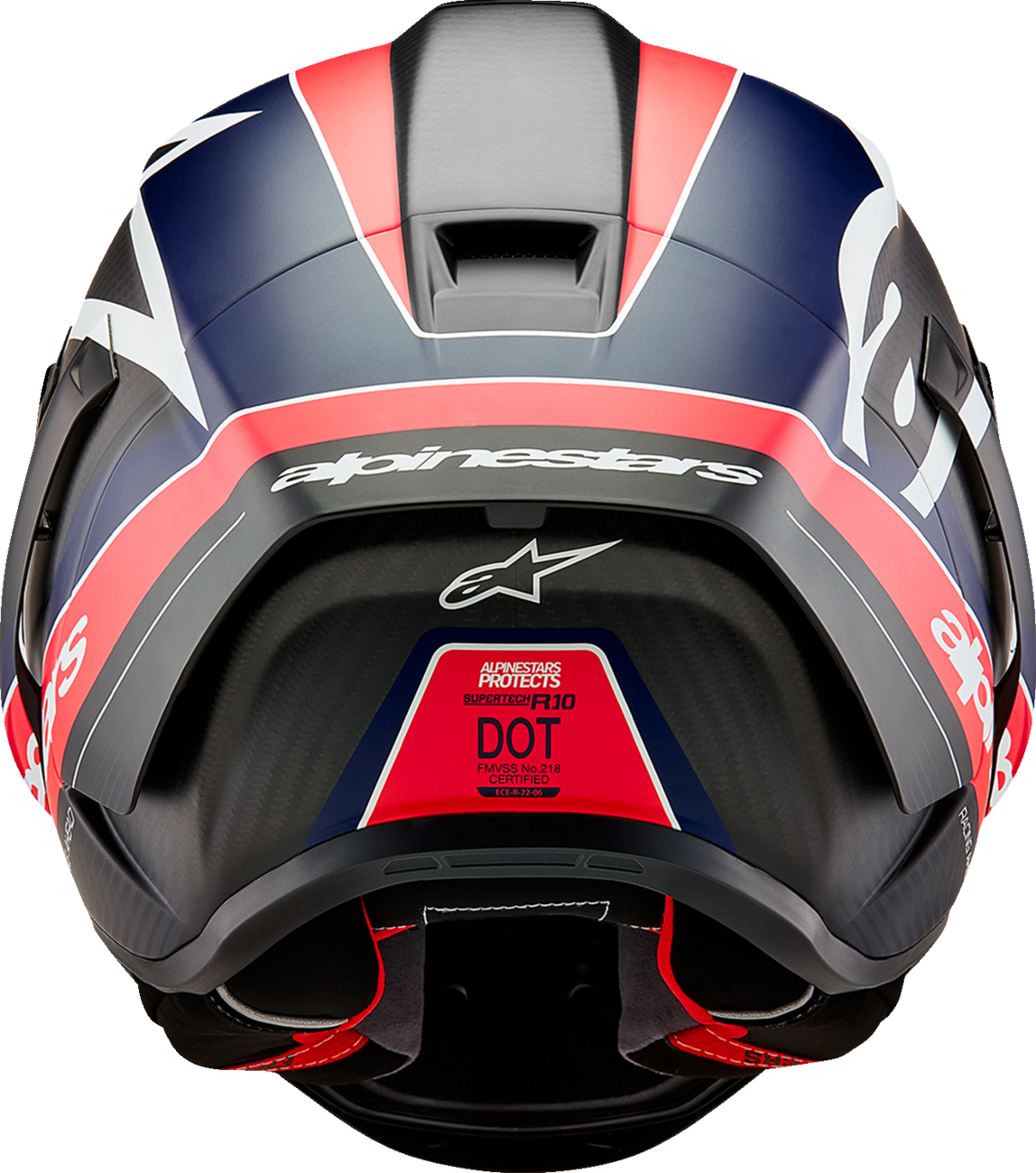 Alpinestars - Supertech R10 Helmet - Team - Matte Black/Carbon Red Fluo/Blue