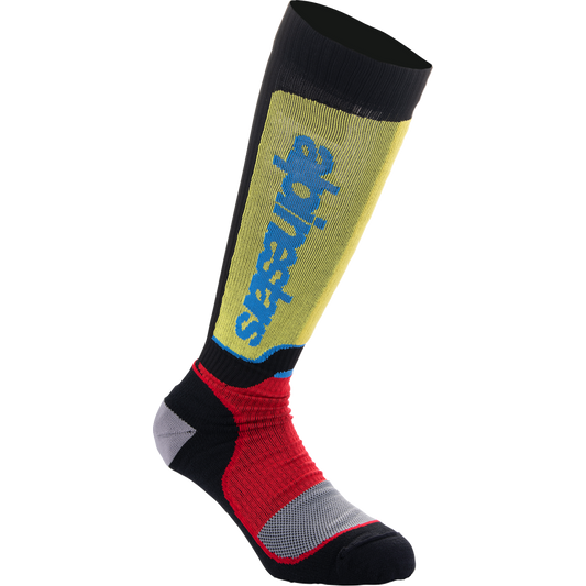 Alpinestars - Youth MX Plus Socks - Black/White/Yellow/Blue