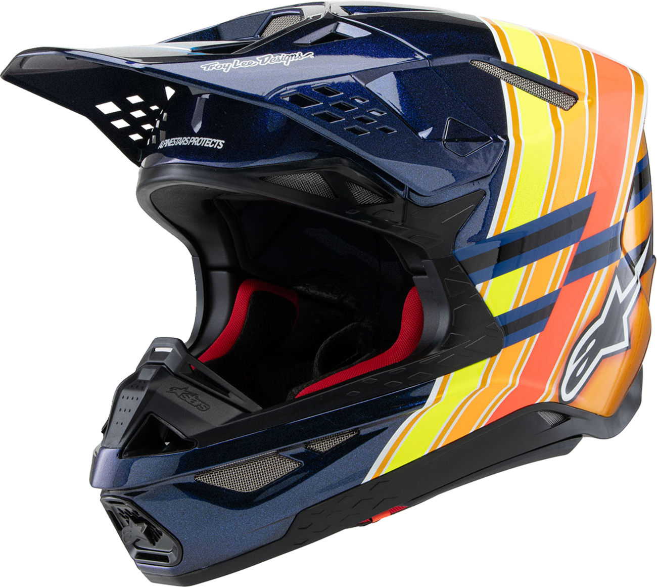 Alpinestars - Supertech M10 Helmet - TLD Edition 25 - MIPS® - Gloss Dark Blue/Orange/Yellow/Fluo Red