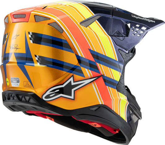 Alpinestars - Supertech M10 Helmet - TLD Edition 25 - MIPS® - Gloss Dark Blue/Orange/Yellow/Fluo Red