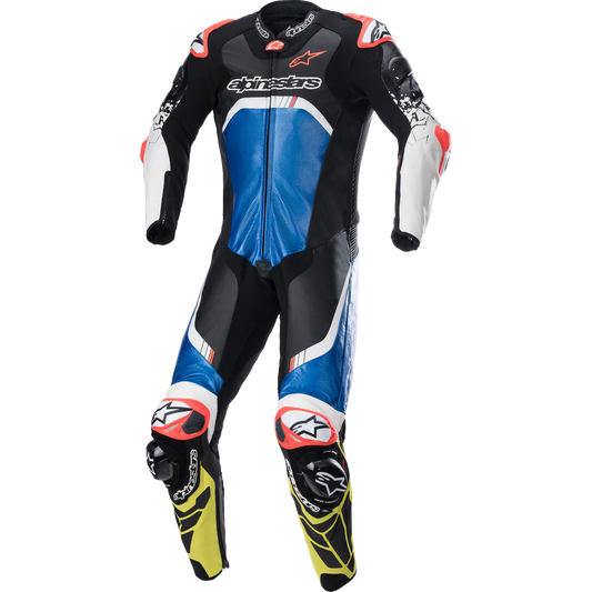 Alpinestars - GP Tech v4 Leather Suit - Black/Blue/Yellow Fluorescent