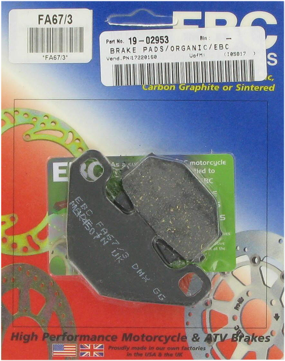EBC - FA67/3 - Organic Brake Pads