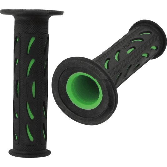 Pro Grip - 724 Dual Density Sportbike Grips - Open Ends - Black/Green