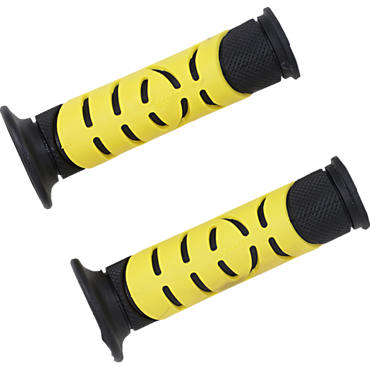 Pro Grip - 719 Dual Density Sportbike Grips - Open Ends - Black/Yellow
