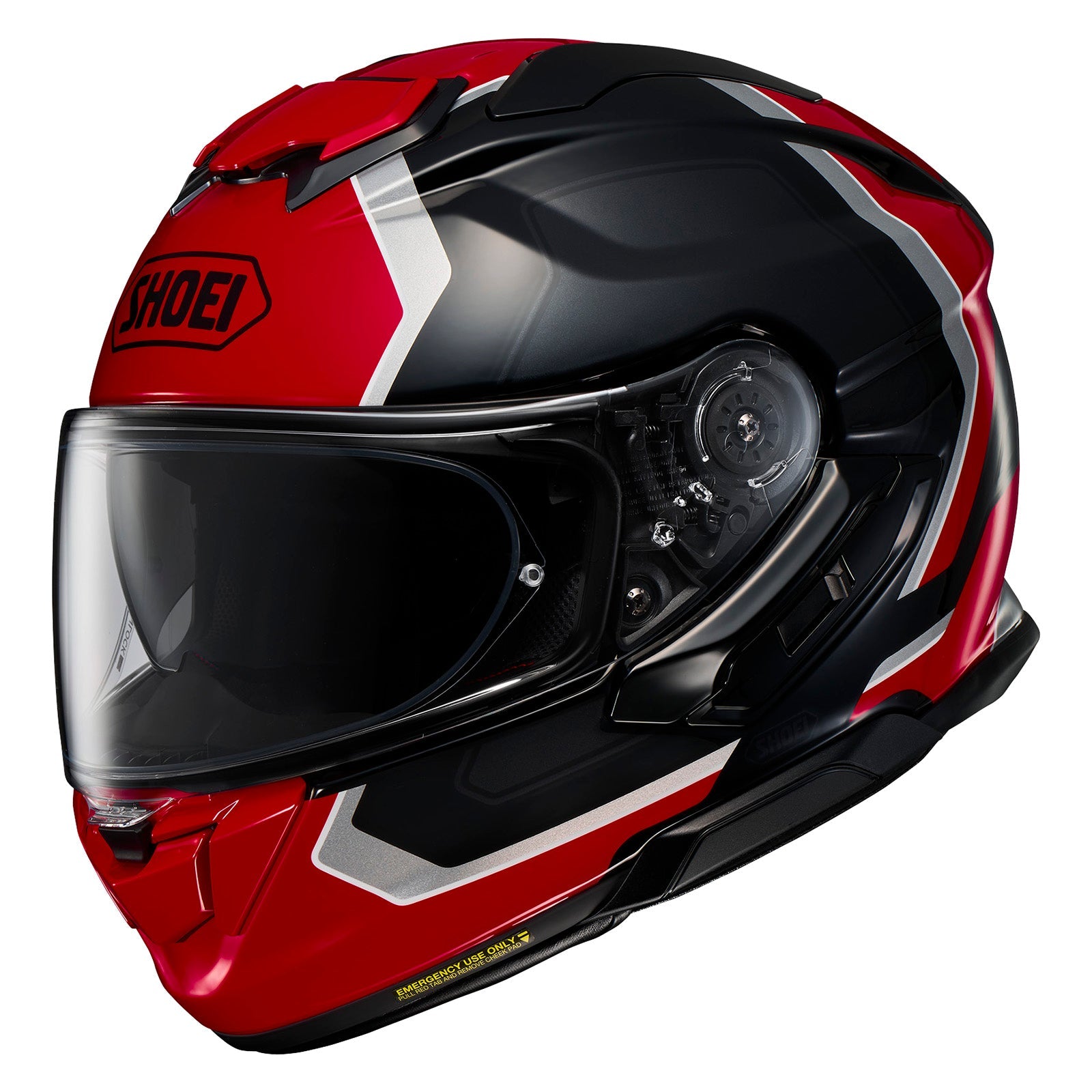 new shoei helmets black and red RF-1400 Sheen Helmet - TC-1 Red/Black - Size Medium approved full SHOEI RF-1400 Fortress TC-1 Red/Black