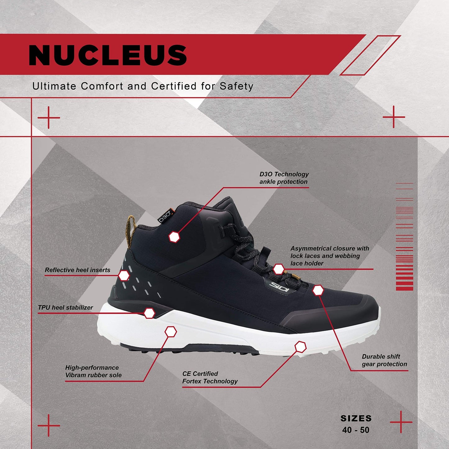 Sidi - Nucleus Riding Shoes - BLACK/WHITE