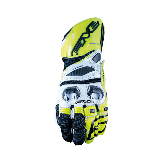 FIVE GLOVES - RFX RACE - WHITE/FLUO YELLOW