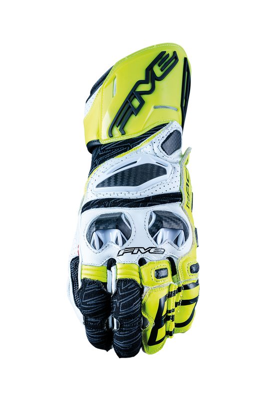 FIVE GLOVES - RFX RACE - WHITE/FLUO YELLOW