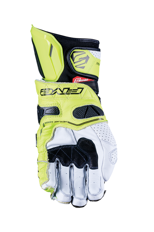 FIVE GLOVES - RFX RACE - WHITE/FLUO YELLOW