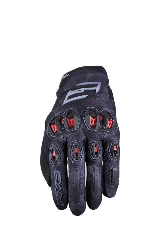 FIVE GLOVES - STUNT EVO2 - CAMO BLACK/RED